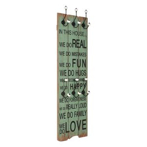 vidaXL Wall-mounted Coat Rack with 6 Hooks 120x40 cm HAPPY LOVE