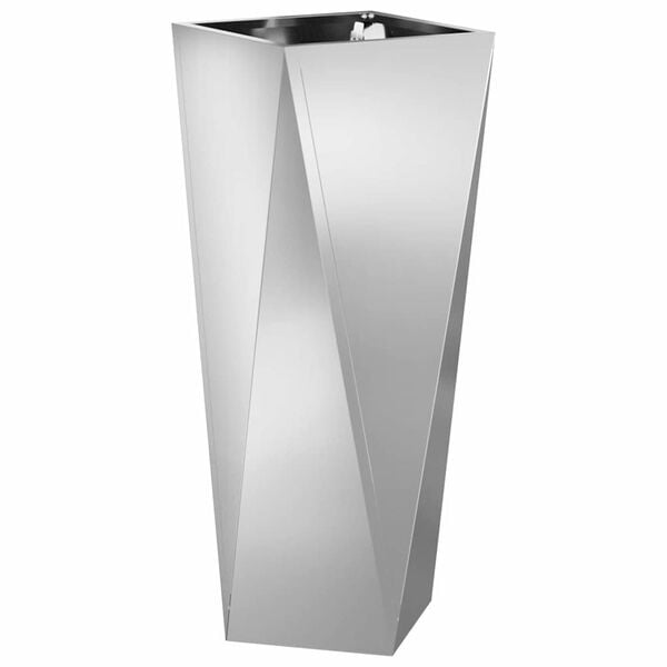 vidaXL Planter Silver 30 x 30 x 75 cm Galvanised Steel