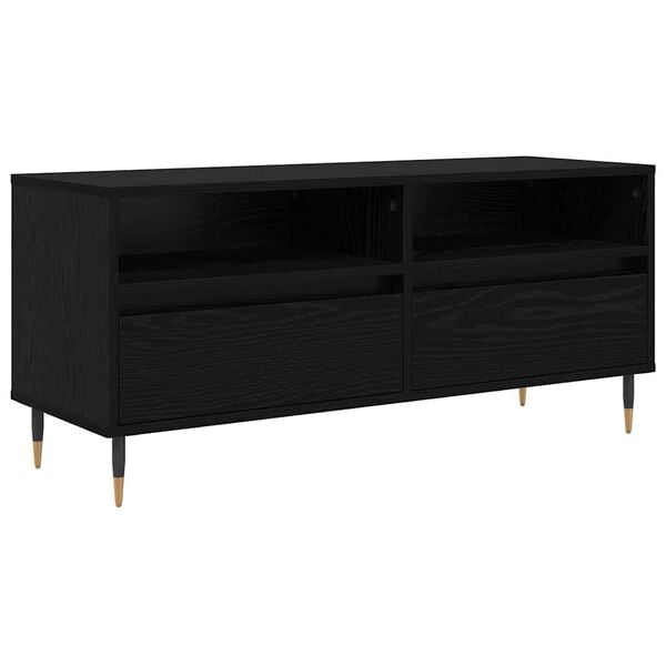 vidaXL TV Cabinet with Drawer Black Oak 100 x 34.5 x 44.5 cm