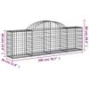 vidaXL Arched Gabion Baskets 6 pcs 200x30x60/80 cm Galvanised Iron