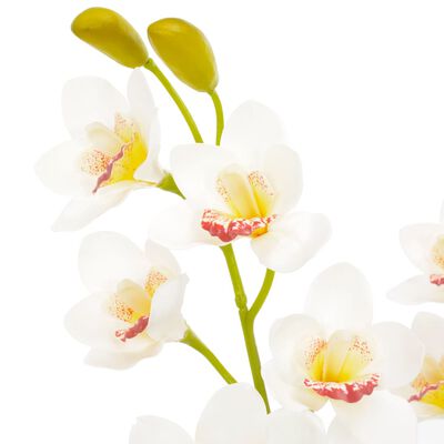 vidaXL Artificial Plant Orchid with Pot White 90 cm