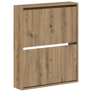 vidaXL Wall-Mounted Shoe Cabinet ARNHEM 71 x 17 x 86 cm Artisan Oak