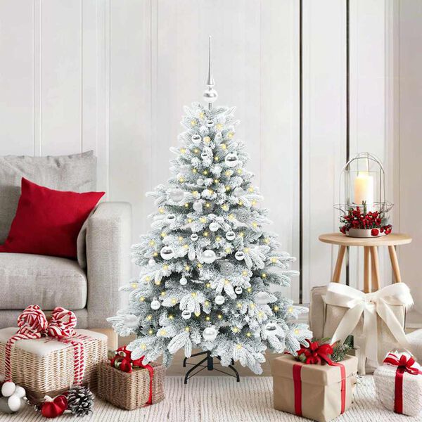 vidaXL Artificial Christmas Tree with 150 LEDs White 120 cm PE and PVC