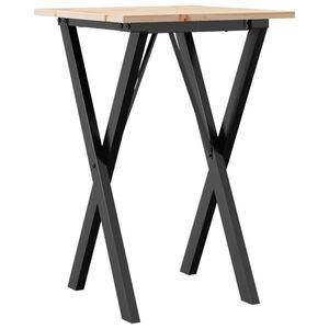 vidaXL Dining Table X-Frame 50x50x75 cm Solid Wood Pine and Steel