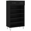 vidaXL Shoe Cabinet Black 60x35x105 cm Engineered Wood