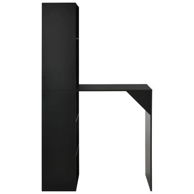 vidaXL Bar Table with Cabinet Black 115x59x200 cm