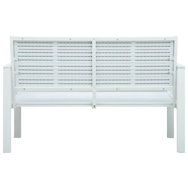 vidaXL Garden Bench 120 cm HDPE White Wood Look