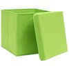 vidaXL Storage Boxes with Lids 10 pcs Green 32x32x32 cm Fabric