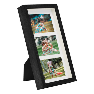 vidaXL 3D Box Photo Frames 5 pcs Black 18x35 cm for 3x