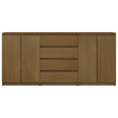 vidaXL Side Cabinets 3 pcs Honey Brown Solid Pinewood