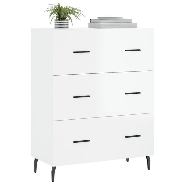 vidaXL Sideboard High Gloss White 69.5x34x90 cm Engineered Wood