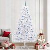 vidaXL Artificial Hinged Christmas Tree White 240 cm PVC and Steel