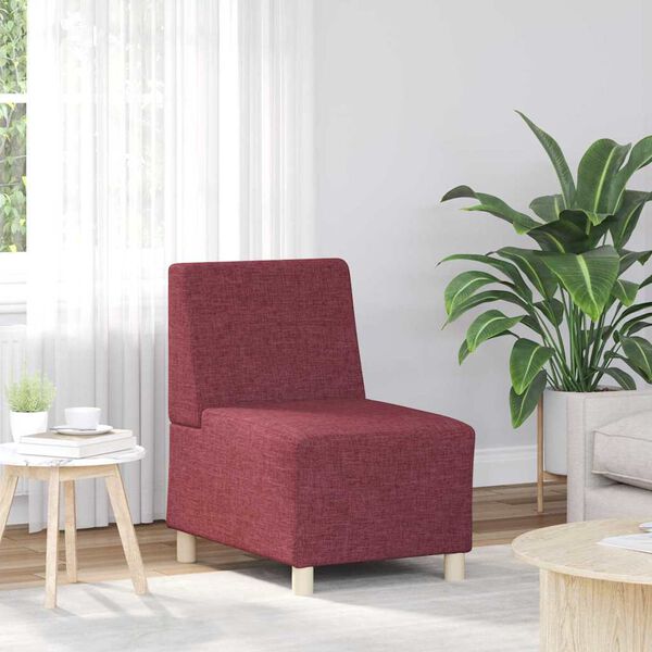 vidaXL Modular Sofa Unit Armless 3 pcs Wine Red 55 x 74 x 82 cm Fabric