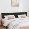 vidaXL Upholstered Headboard Black 200 cm Solid Pine Wood