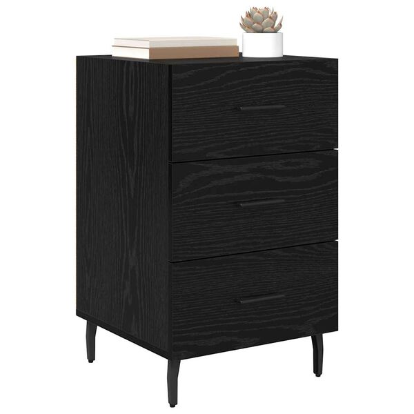 vidaXL Bedside Cabinet Black Oak 40 x 40 x 66 cm Engineered Wood