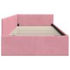 vidaXL Corner Bed Frame with Headboard Pink 80 cm x 200 cm Velvet
