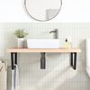 vidaXL Basin Shelf Wall Mounted Steel and Solid Wood Beech