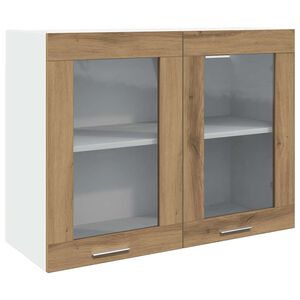 vidaXL Hanging Glass Cabinet Lyon Artisan Oak 80x31x60 cm Engineered Wood
