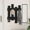 vidaXL Wall-Mounted Coat Rack Black Oak 60 x 3 x 82 cm Engineered wood