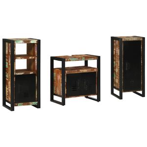 vidaXL Bathroom Furniture Set 3 pcs Multicolour and Black