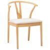 vidaXL Dining Chair 2 pcs Natural and Light Solid Rubber Wood