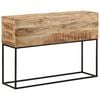 vidaXL Console Table 110x30x75 cm Solid Wood Rough Mango and Iron