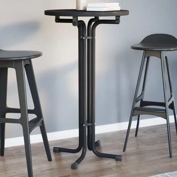vidaXL Bar Table Black &Oslash;60x110 cm Engineered Wood and Steel