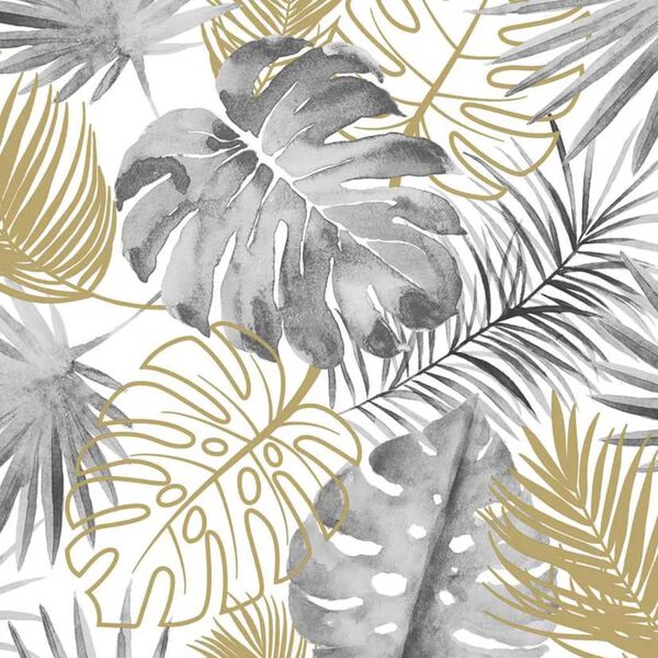 DUTCH WALLCOVERINGS Wallpaper Monstera Leaves Black