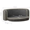 vidaXL Foldable Dog Sofa Grey 73x67x26 cm Plush Washable Cushion
