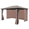 vidaXL Gazebo with Curtain Brown Aluminium 400 x 300 cm
