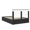 vidaXL Bed Frame with Drawer Black 140 x 190 cm Engineer Wood