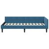 vidaXL Corner Bed Frame with Headboard Blue 100 cm x 200 cm Velvet