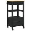 vidaXL Kitchen Trolley Plain Black