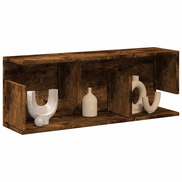 vidaXL Wall Cabinet 80x20x30 cm Smoked Oak Engineered Wood