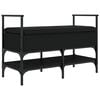vidaXL Shoe Bench Black 85.5x42x57.5 cm Engineered Wood