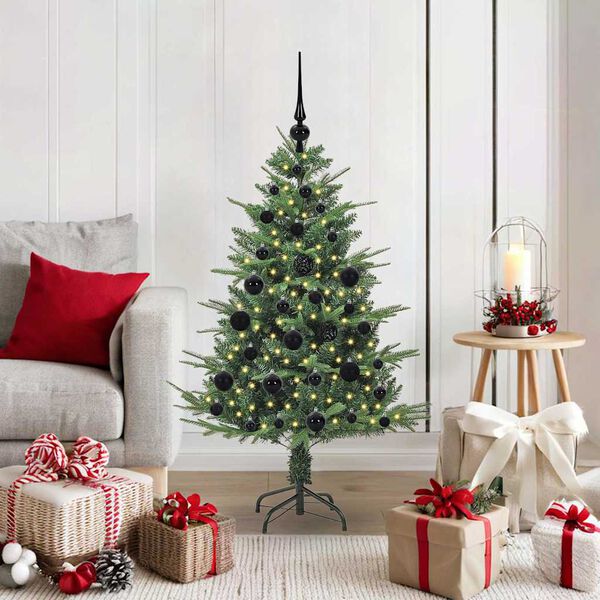 vidaXL Artificial Pre-lit Christmas Tree with Ball Set Green 120 cm