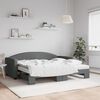 vidaXL Daybed with Trundle and Mattresses Dark Grey 90x190 cm Fabric