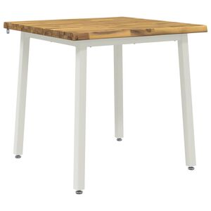 vidaXL 60 x 55 x 75 cm Solid Acacia Wood White Rectangular