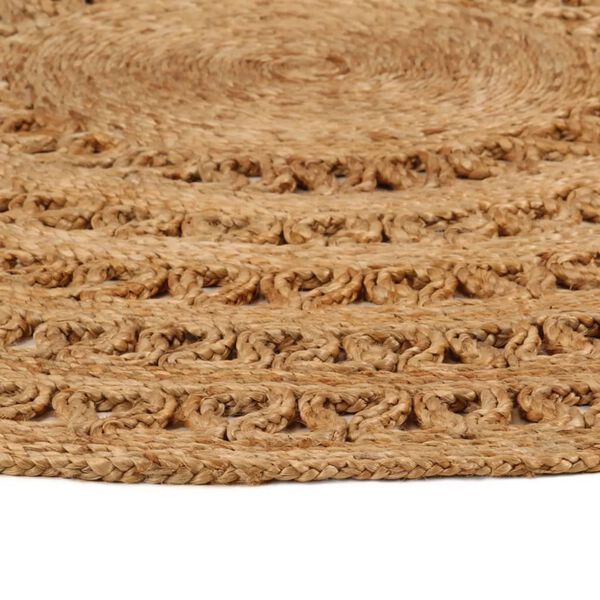 vidaXL Area Rug Hand-braided Jute 120 cm Round