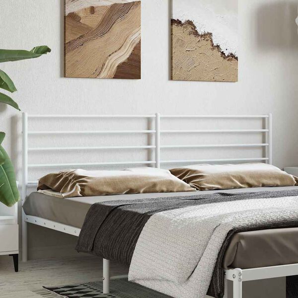 vidaXL Metal Headboard White 200 cm