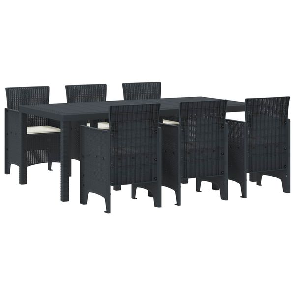 vidaXL Garden Dining Set 7 pcs Anthracite Polypropylene