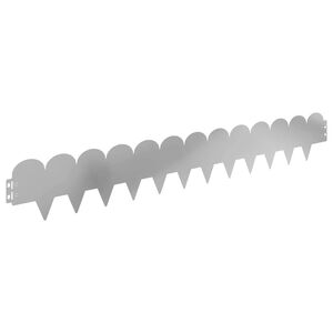 vidaXL Lawn Edging 10 pcs 103 x 15 cm Steel Silver