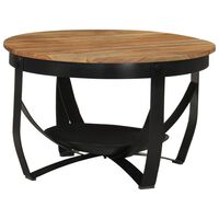 vidaXL Coffee Table Ø 68x43 cm Solid Wood Acacia and Iron
