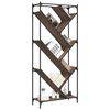 vidaXL Bookcase Brown Oak 79x30x180 cm Engineered Wood and Metal
