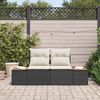 vidaXL Garden Sofa Black 184 x 62 x 85cm Poly Rattan