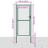vidaXL Fence Gate Steel 100x200 cm Green