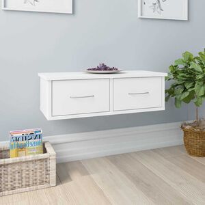 vidaXL Wall-mounted Drawer Shelf White 60x26x18,5 cm Engineered Wood