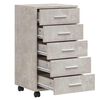 vidaXL Drawer Cabinet with Castors Concrete Grey Engineered Wood