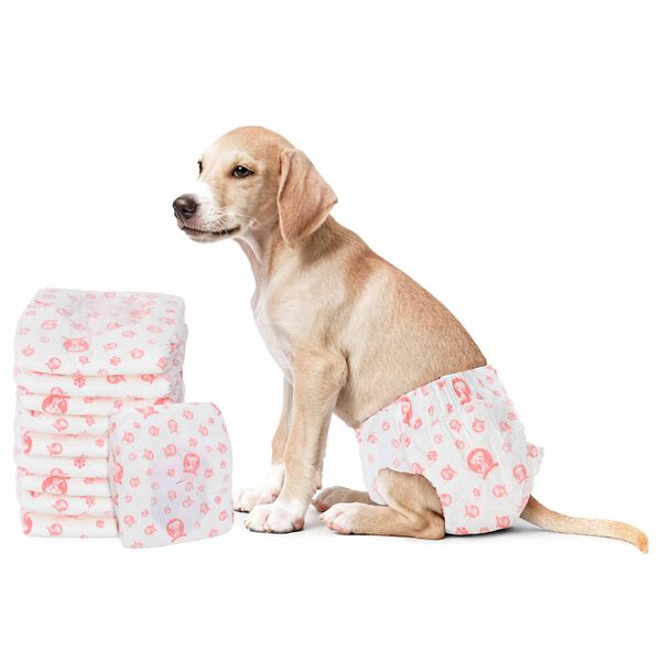 vidaXL Disposable Dog Diaper Female 30 pcs White S