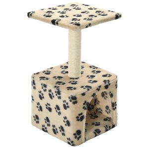 vidaXL Cat Tree with Sisal Scratching Post 55 cm Beige Paw Print